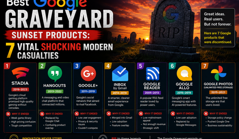 Google Graveyard sunset products