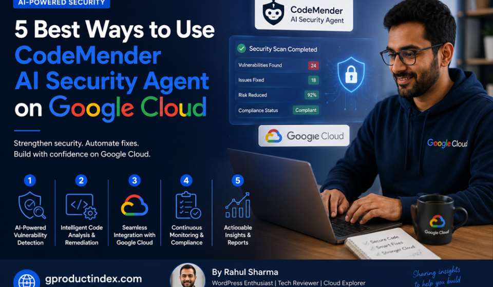 Diagram showing the CodeMender AI security agent lifecycle on Google Cloud.