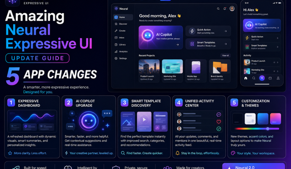 Dashboard mockup of the Gemini app highlighting the colorful interface elements brought by the Neural Expressive UI update