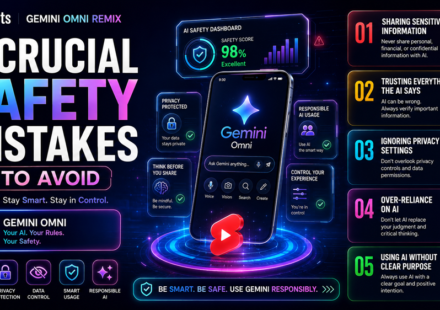A vibrant futuristic smartphone displaying the YouTube Shorts Gemini Omni remix interface with neon UI elements and a security lock icon.